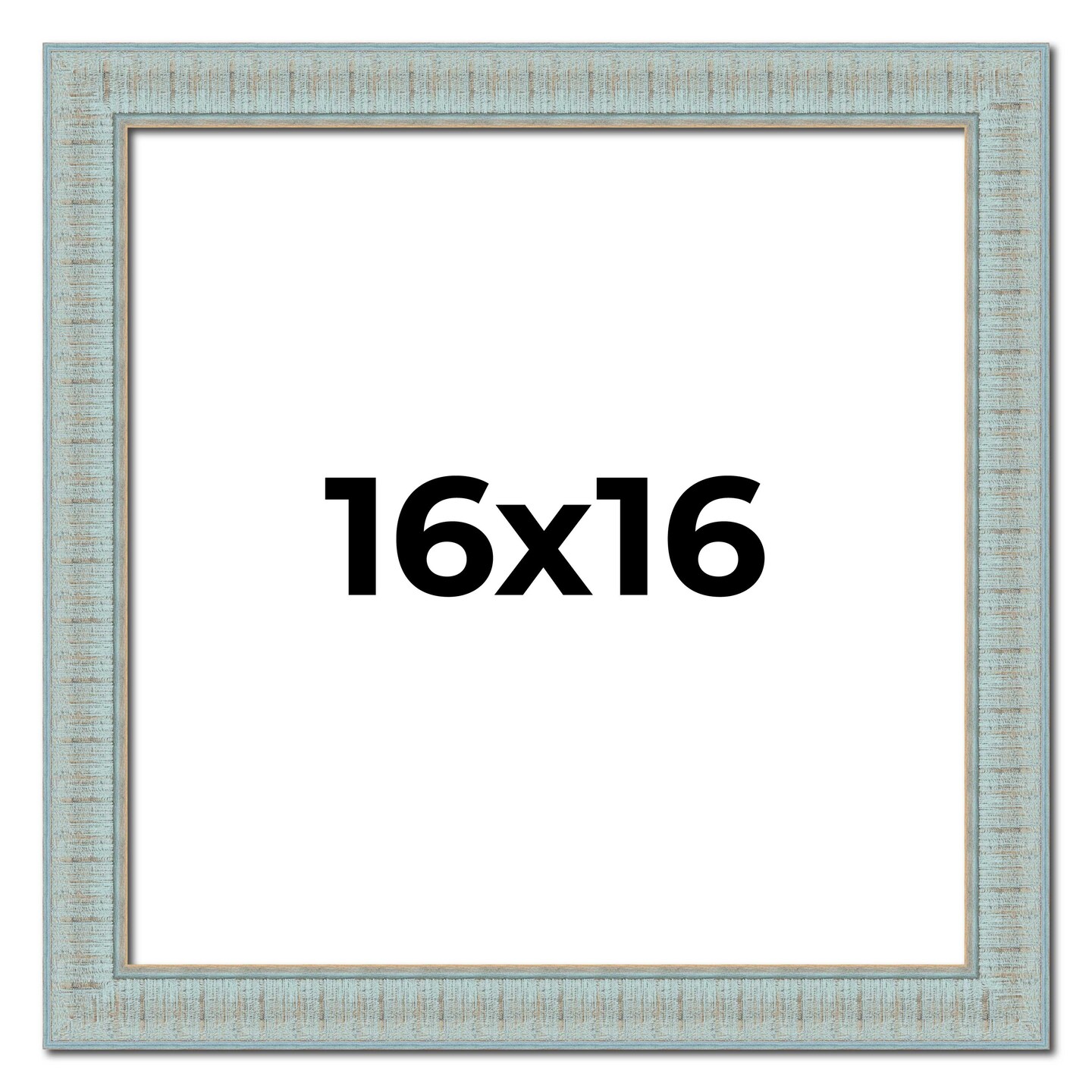 Square Refined Blue Picture Frame - UV Acrylic, Foam Board Backing, Hanging Hardware