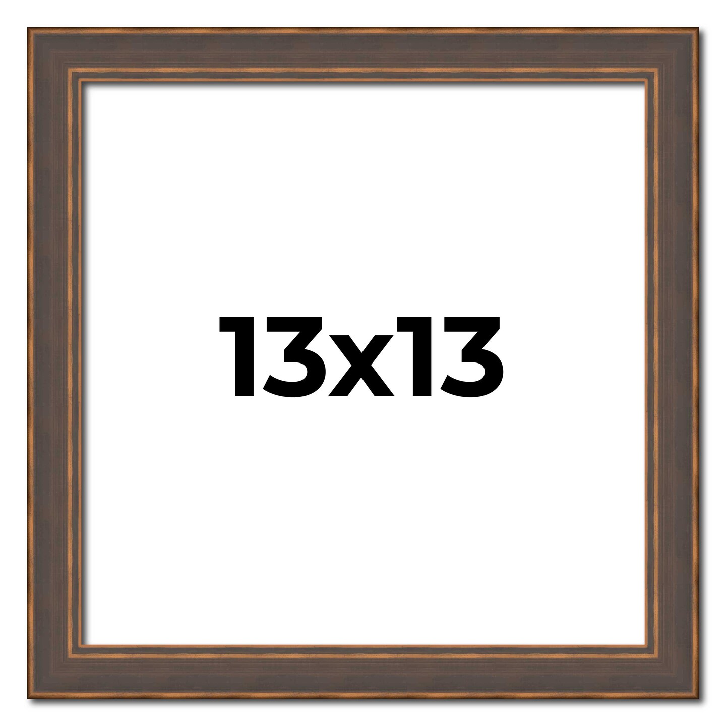 Square Elegant Brown Picture Frame - UV Acrylic, Foam Board Backing, Hanging Hardware