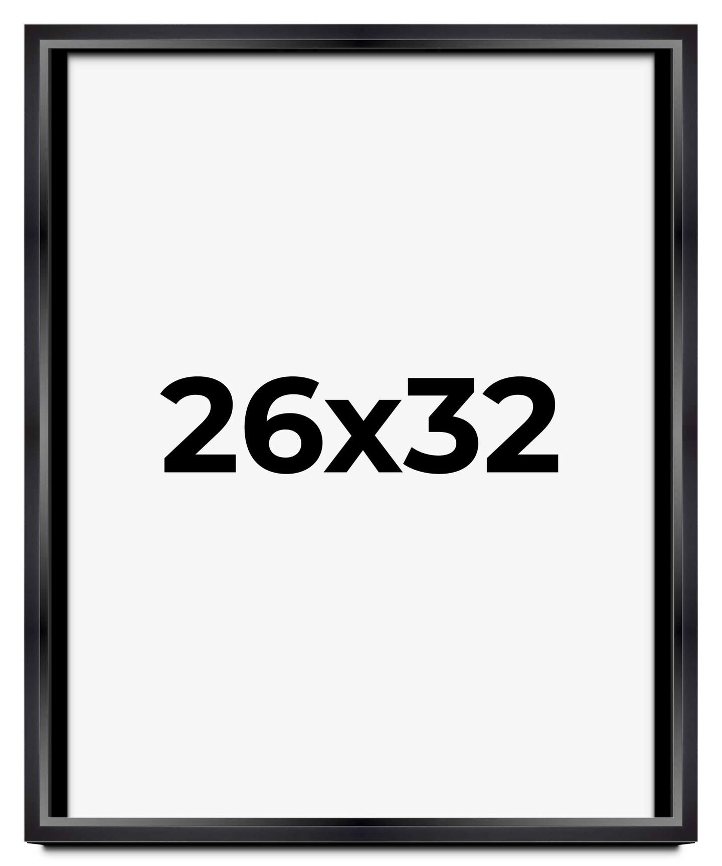 26x32 Modern Shadow Box 1.5" Depth Picture Frame with UV-Resistant Acrylic & Acid Free Backing, Available in 3 Finishes - Black, Silver, White