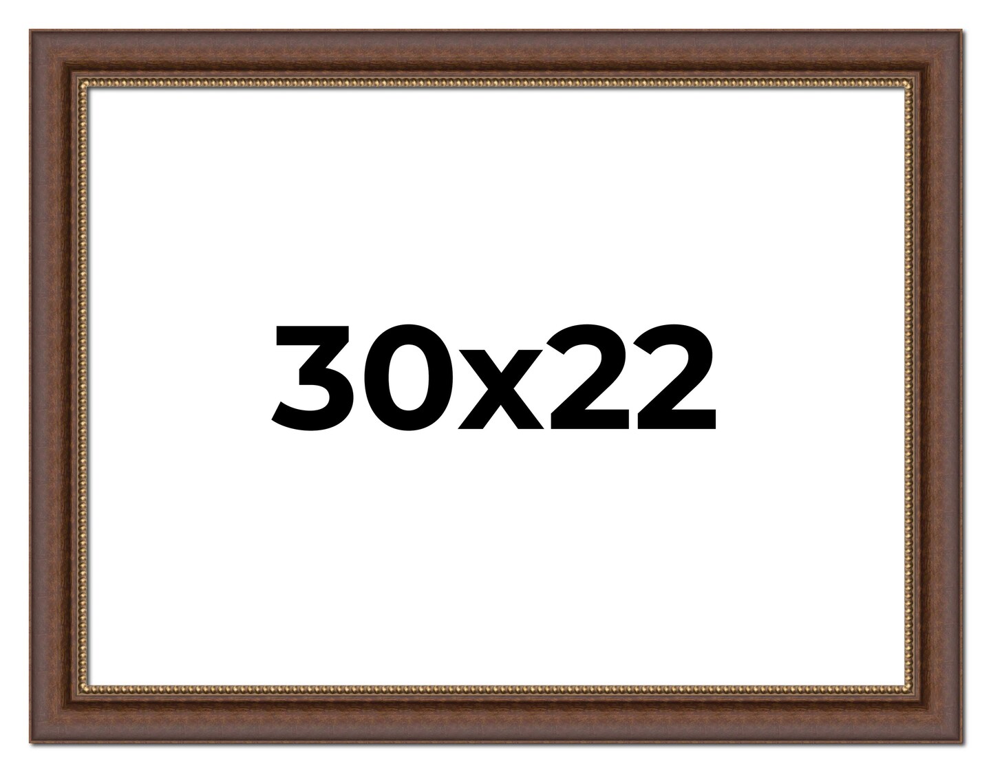 30x22 Traditional Brown Picture Frame - UV Acrylic, Foam Board Backing, Hanging Hardware