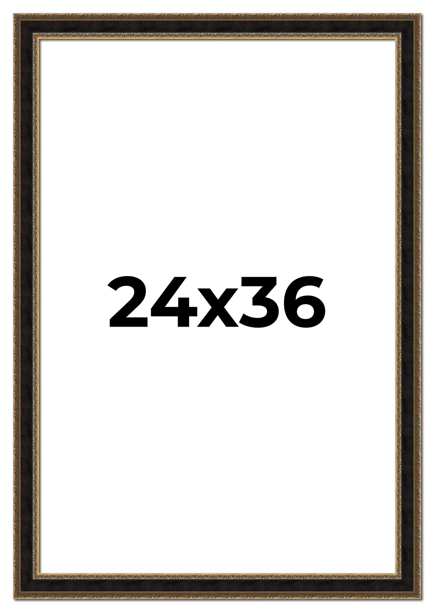 24x36 Ornate Brown Picture Frame - UV Acrylic, Foam Board Backing, Hanging Hardware