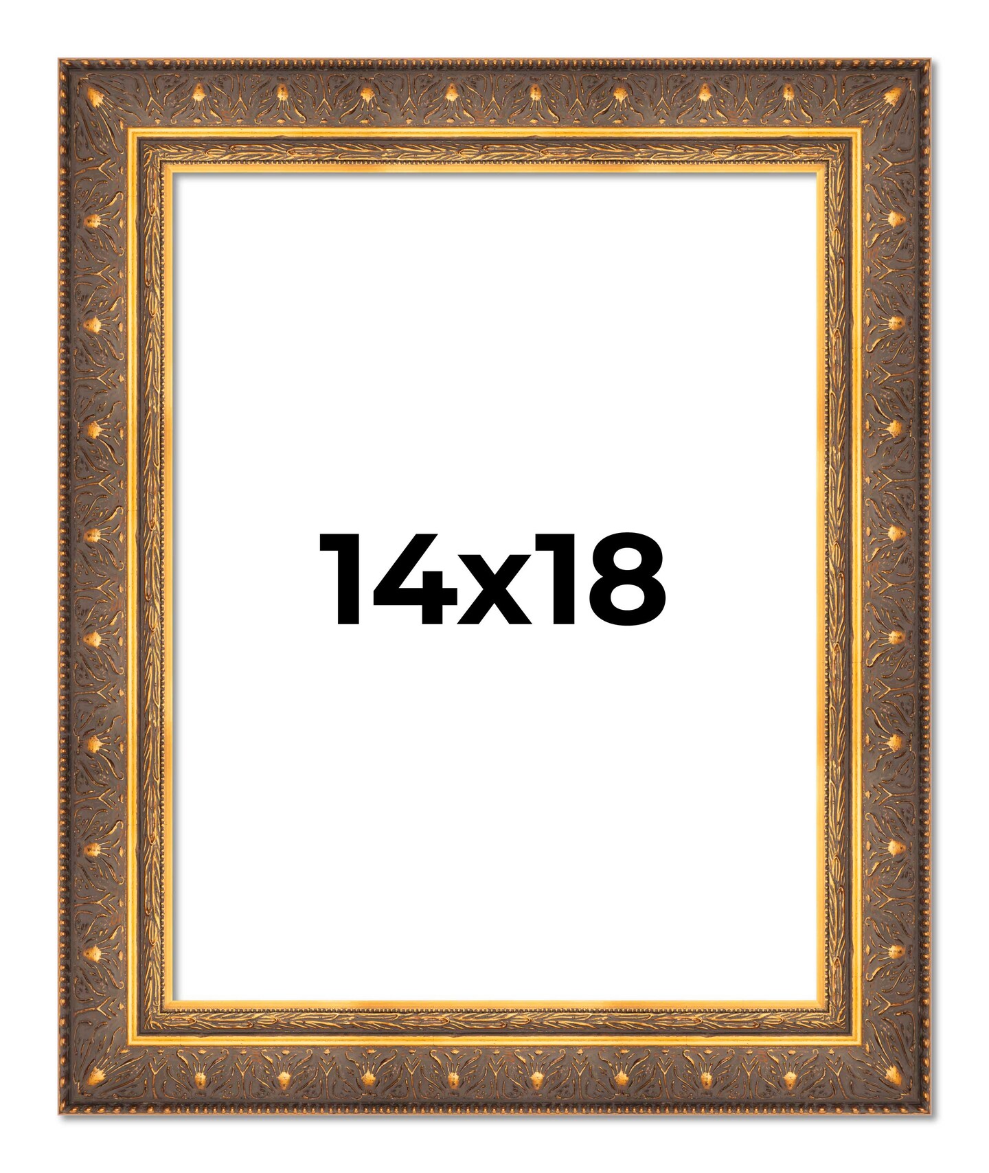 14x18 Museum Picture Frame with UV-Resistant Acrylic &#x26; Acid Free Backing, Available in 4 Finishes - Black, Brown, Gold, Silver
