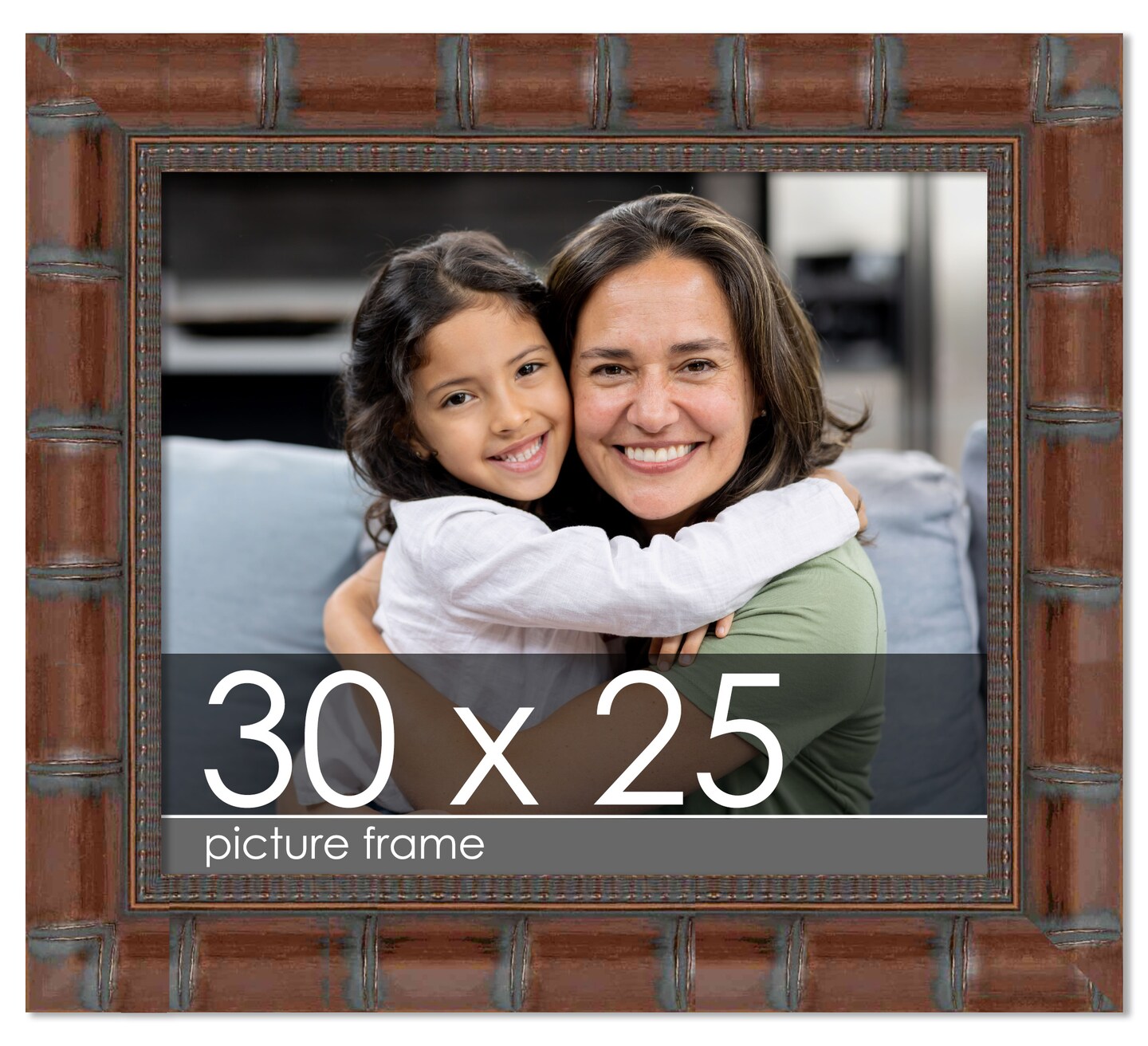 30x25 Wide Bamboo Picture Frame with UV-Resistant Acrylic & Acid Free ...
