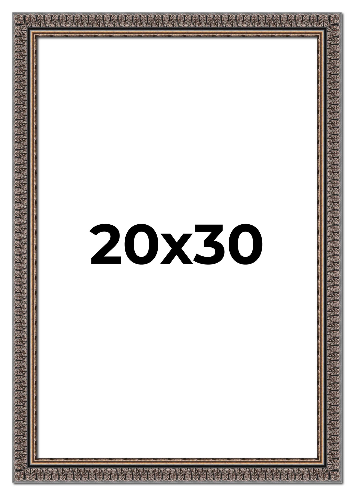 20x30 Ornate Picture Frame with UV-Resistant Acrylic &#x26; Acid Free Backing, Available in 5 Finishes - Black, Brown, Gold, Silver, White