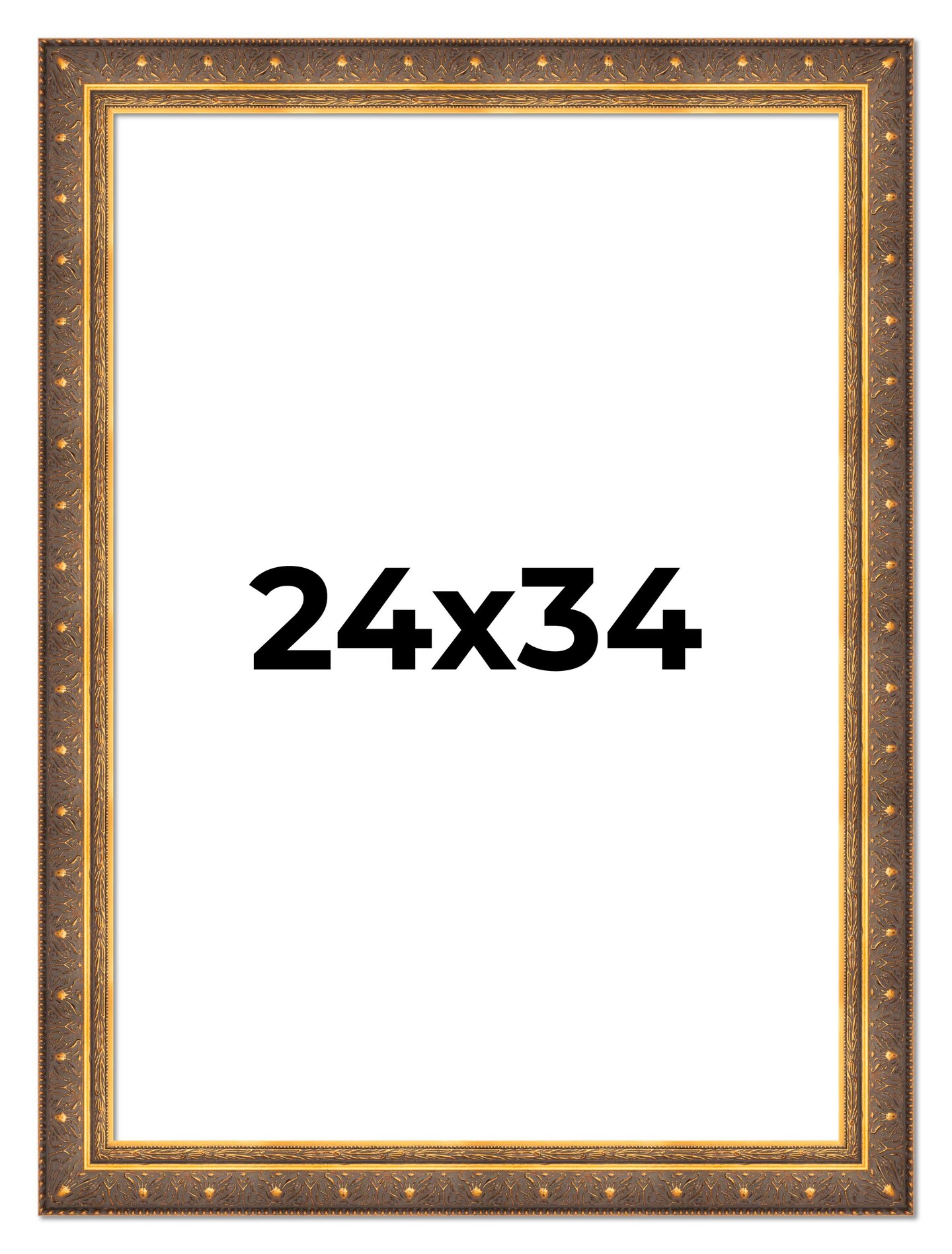 Museum Gold Picture Frame - UV Acrylic, Foam Board Backing, Hanging Hardware