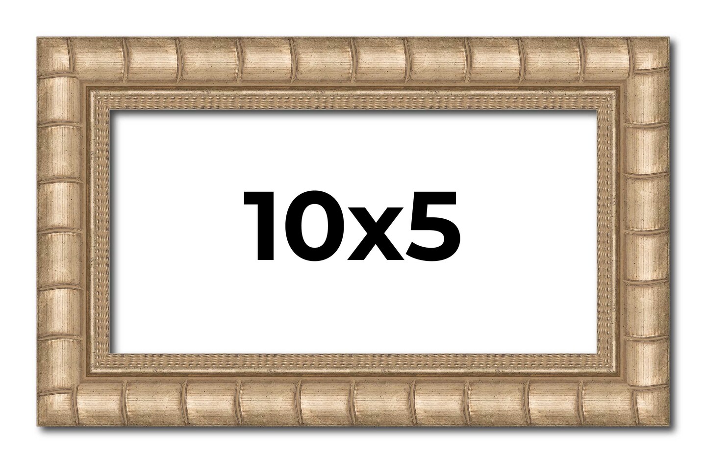 10x5 Modern Bamboo Picture Frame with UV-Resistant Acrylic & Acid Free Backing, Available in 5 Finishes - Gold, Silver, Brown, Black, and Natural