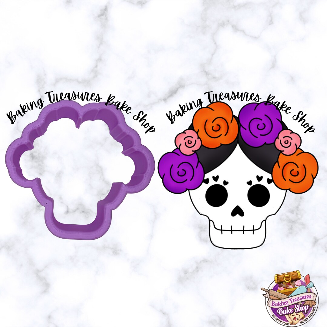 day of the dead Woman Flower Crown Cookie Cutter