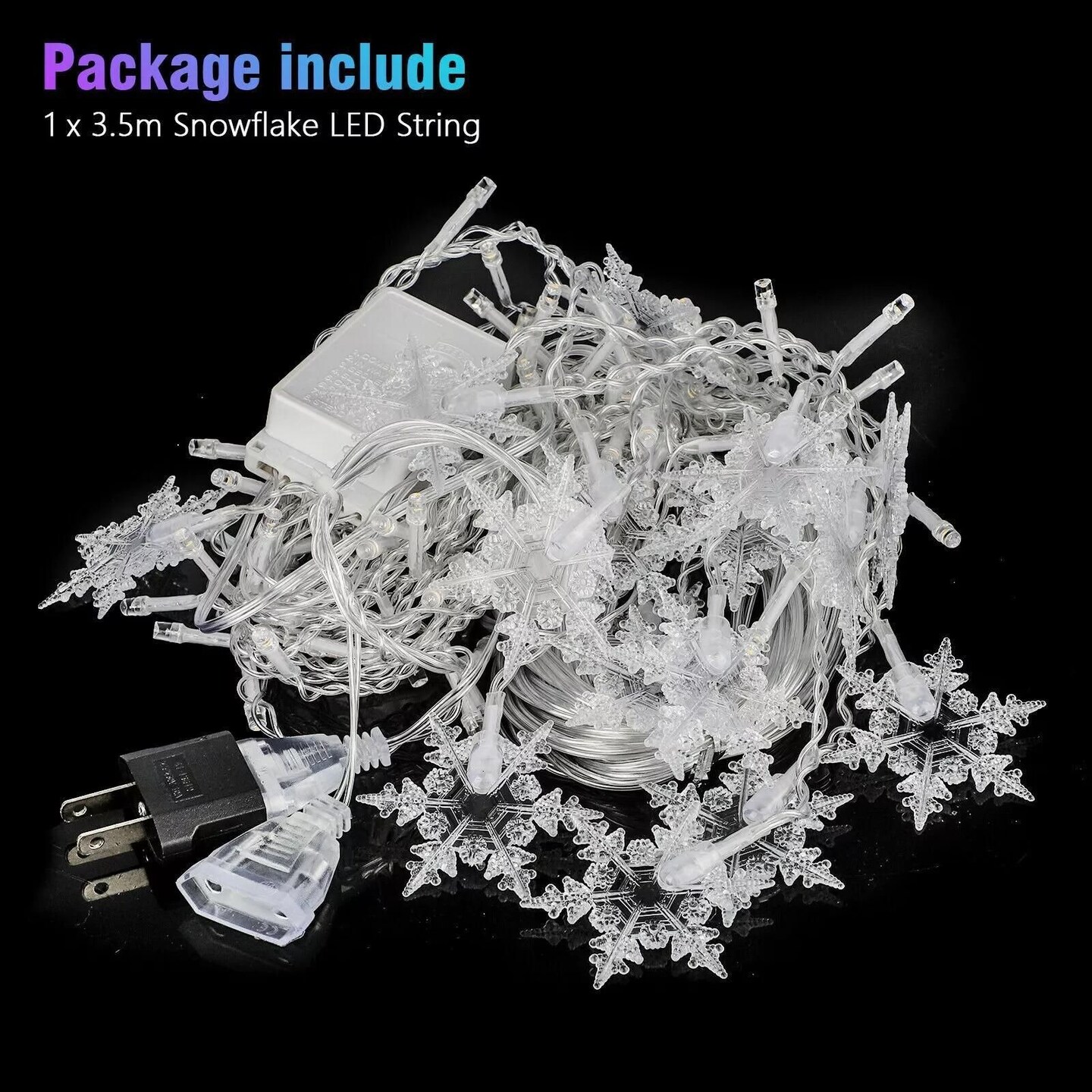 Kitcheniva 96 LED Snowflake Fairy String Christmas Light