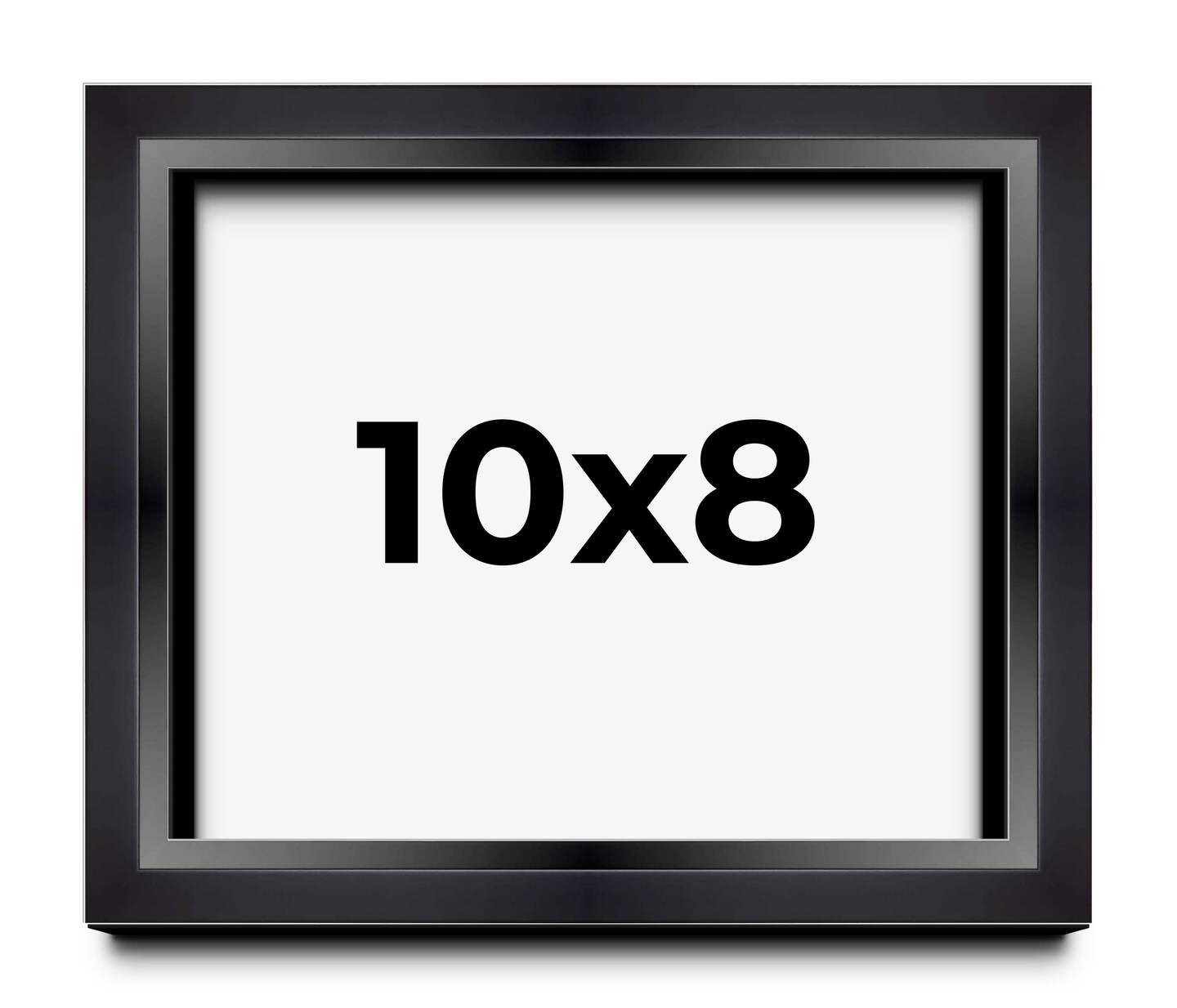 Photo Size Minimalist Shadow Box Black Picture Frame - UV Acrylic, Backing, Hanging Hardware