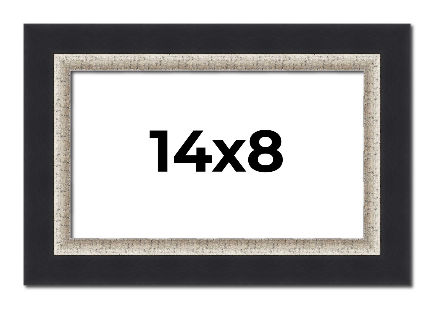 Photo Size Embellished Black Picture Frame - UV Acrylic, Foam Board Backing, Hanging Hardware