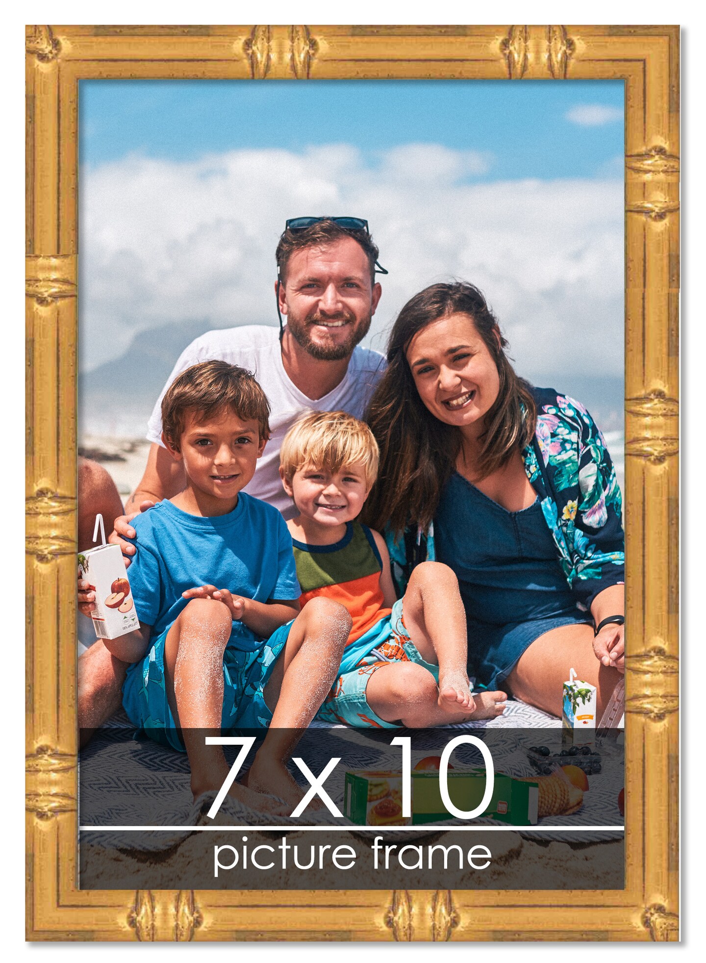 7x10 Bamboo Picture Frame with UV-Resistant Acrylic & Acid Free Backing, Available in 4 Finishes - Brown, Black, Gold, and Natural