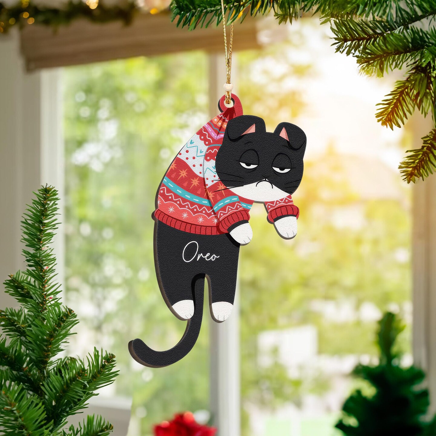 Cat lovers christmas tree best sale