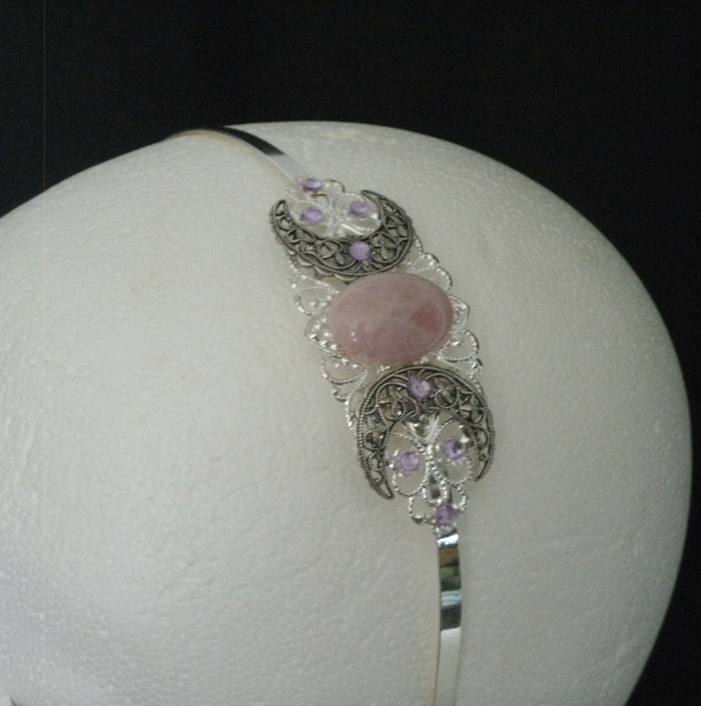 ROSE QUARTZ KNOTTED on sale HEADBAND