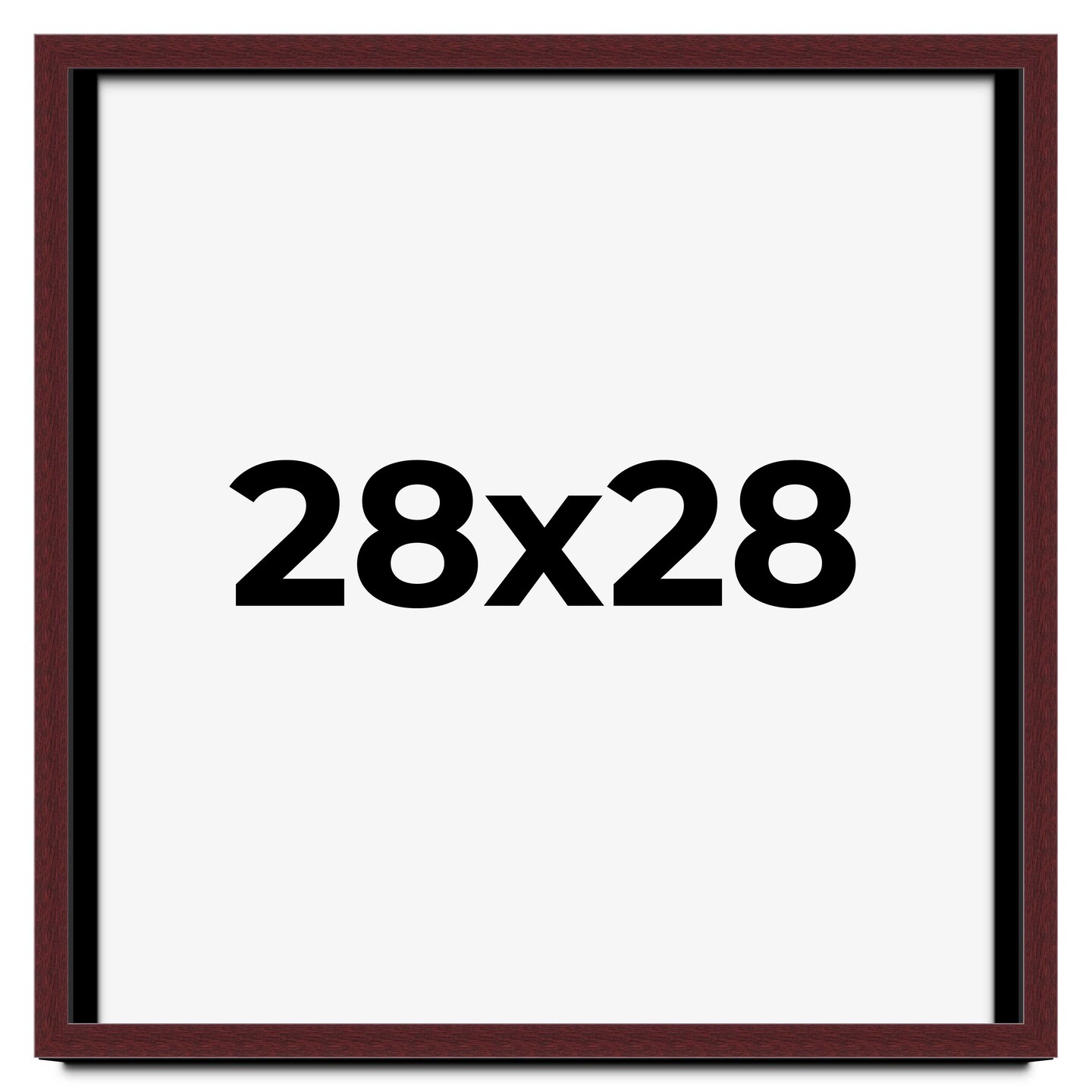 Square Shadow Box 1.5" Depth Brown Picture Frame - UV Acrylic, Backing, Hanging Hardware