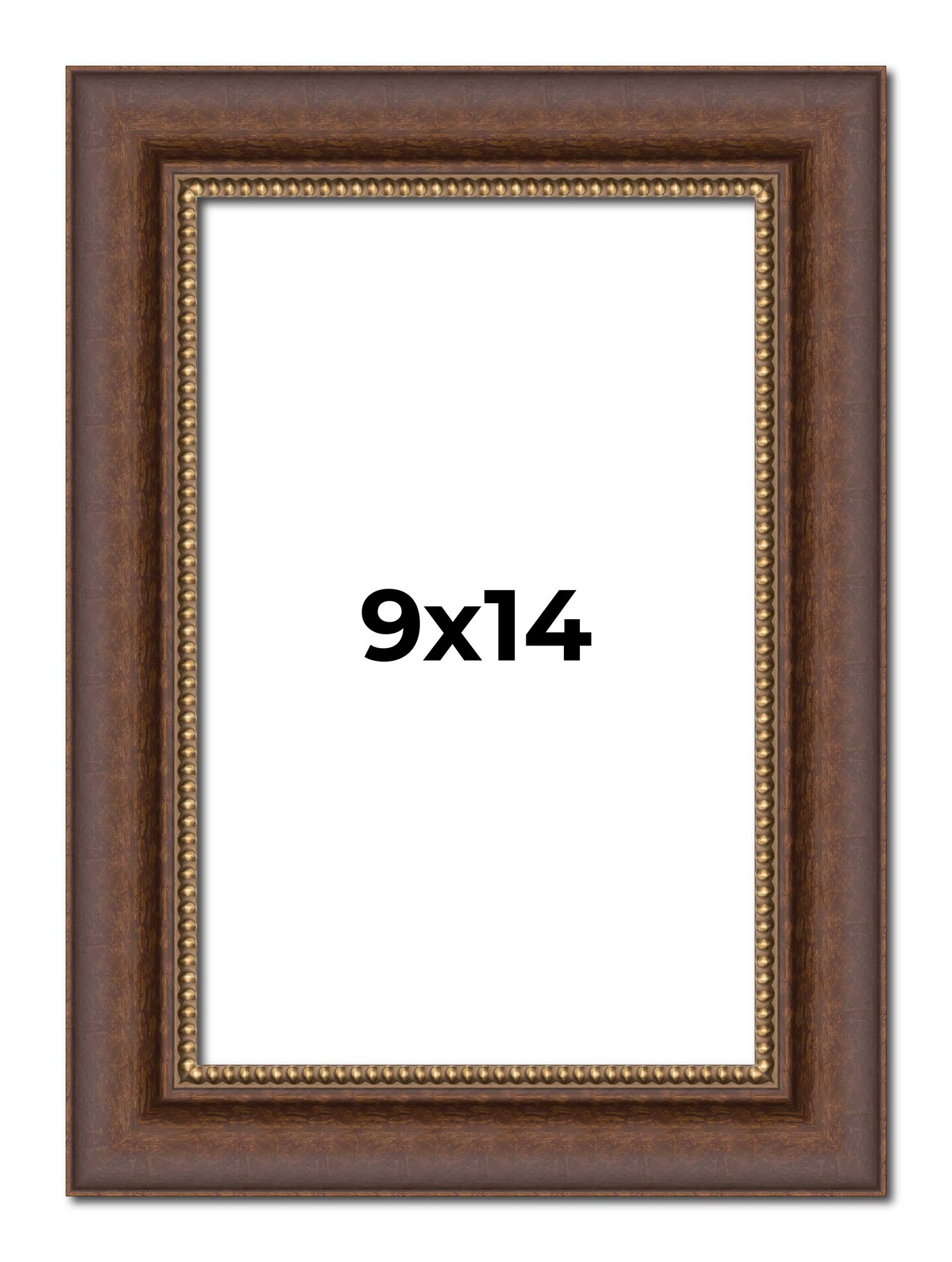 Photo Size Traditional Brown Picture Frame - UV Acrylic, Foam Board Backing, Hanging Hardware