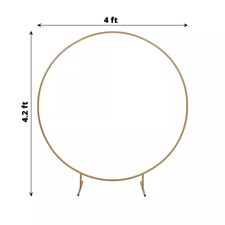 4 ft Gold Balloon Circle Metal Frame Wedding Arch Backdrop Stand Party