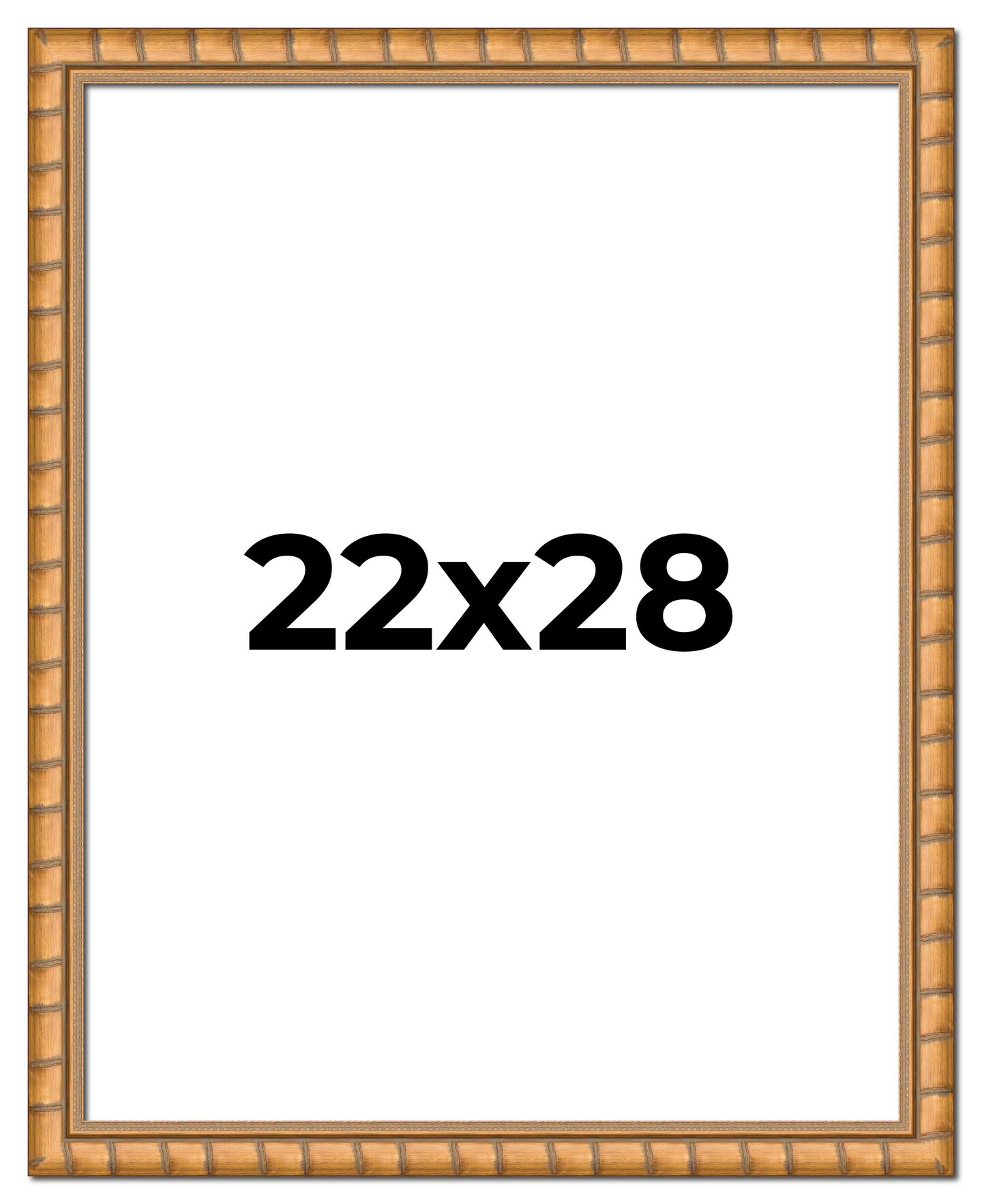 22x28 Modern Bamboo Picture Frame with UV-Resistant Acrylic & Acid Free Backing, Available in 5 Finishes - Gold, Silver, Brown, Black, and Natural