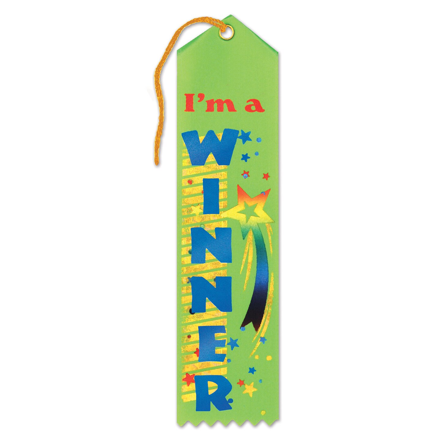 Beistle 2in.x8in. Im A Winner Award Ribbon - 6 Pack