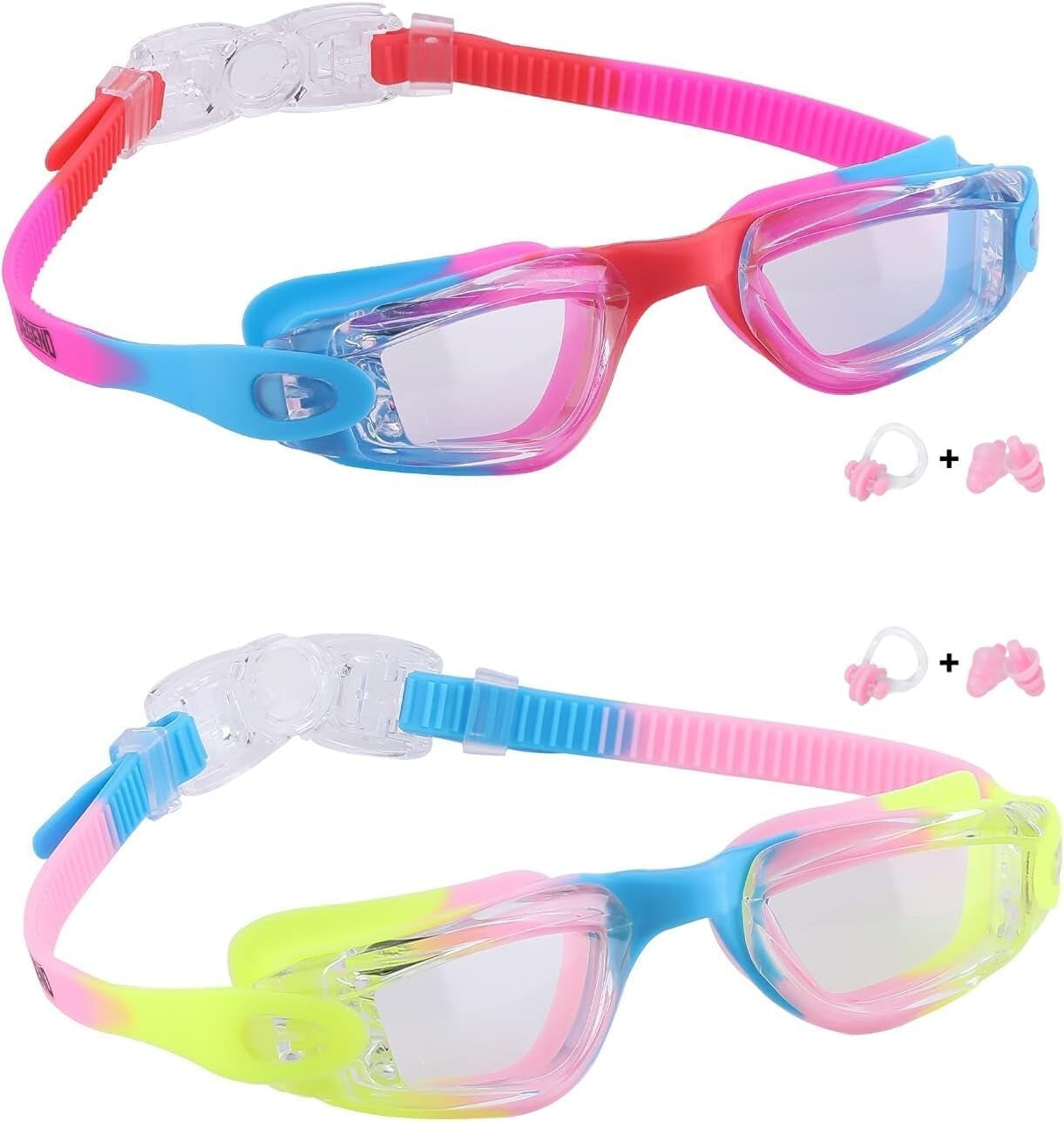 Kids Swim Goggles, Pack of 2 Swimming Goggles for Children Boys &#x26; Girls Age 3-14