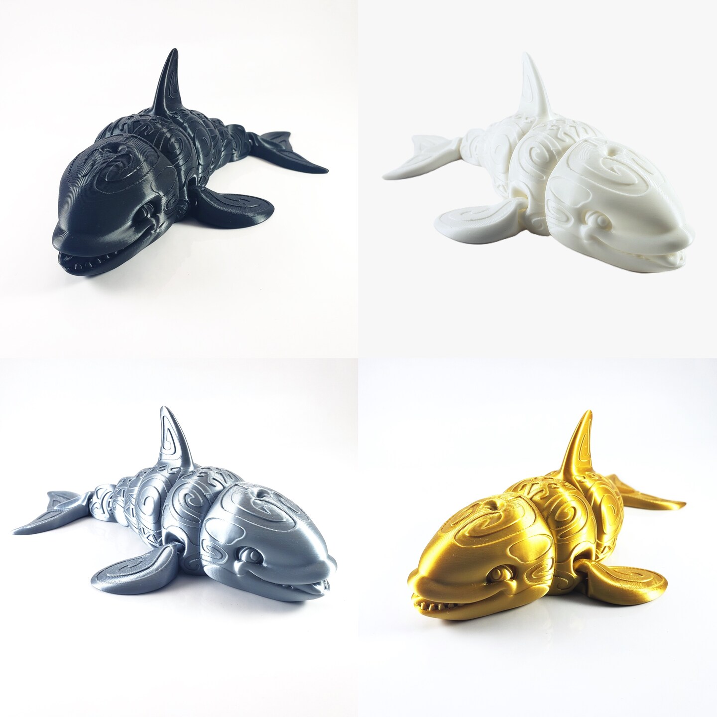 3D Printed Articulating Orca (Tattooed) | MakerPlace by Michaels