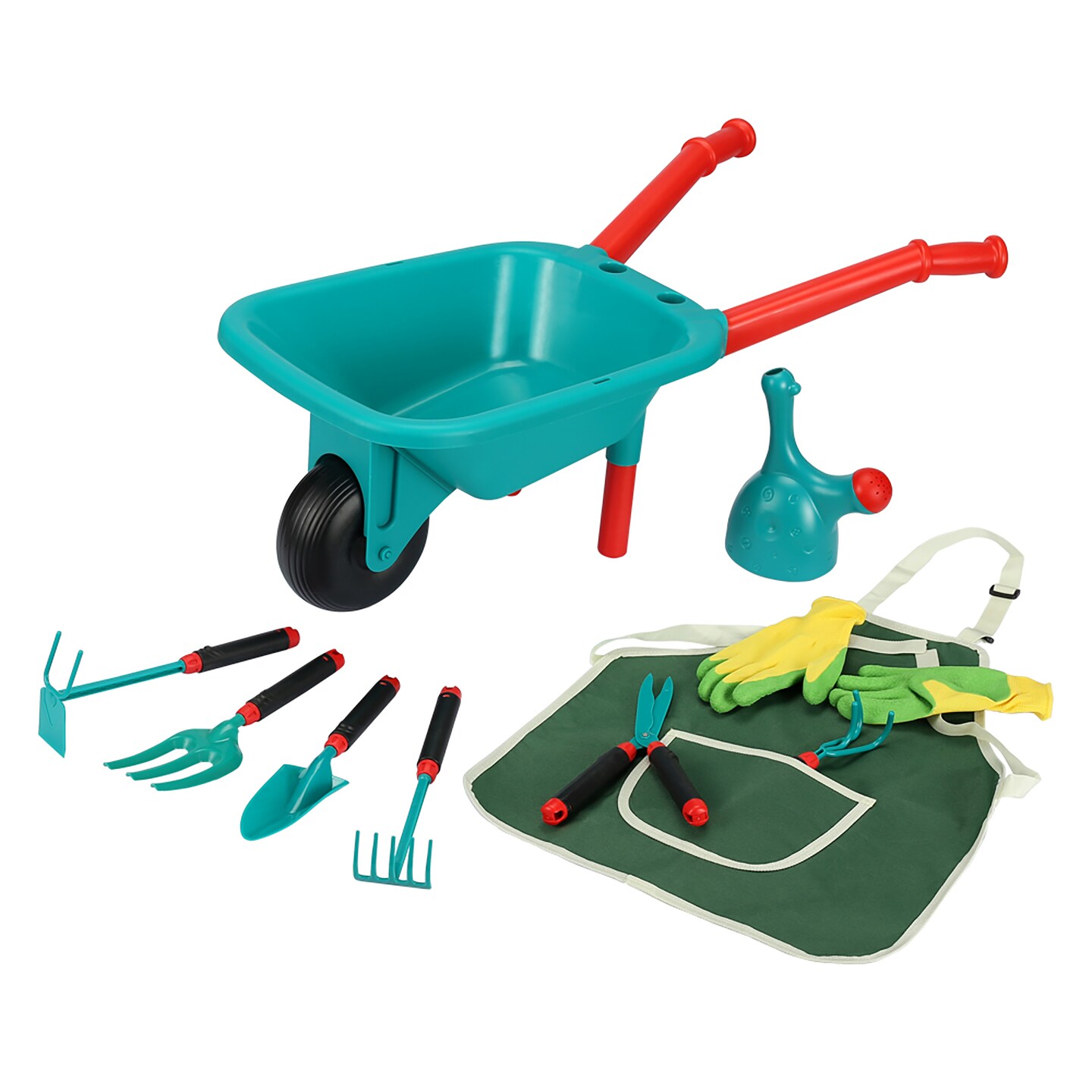 Trimate Kids Gardening Set W/ Wheelbarrow &#x26; Accessories, 10 Pieces