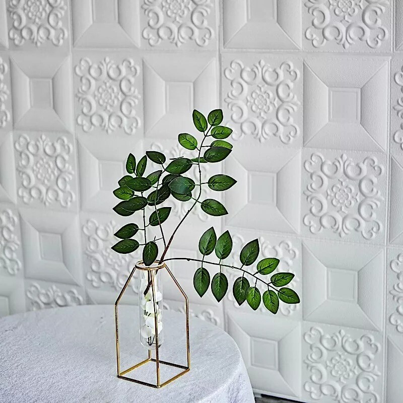 52 sq ft White 3D Self Adhesive Foam Wall Panels French Country Style Decoration