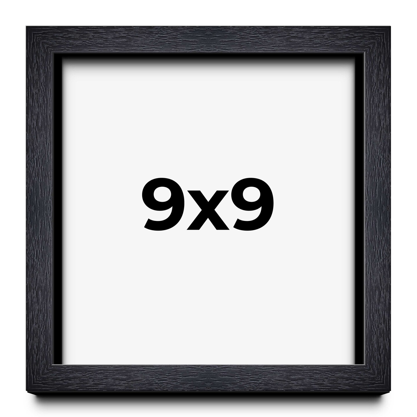 Square Shadow Box 1" Depth Black Picture Frame - UV Acrylic, Backing, Hanging Hardware