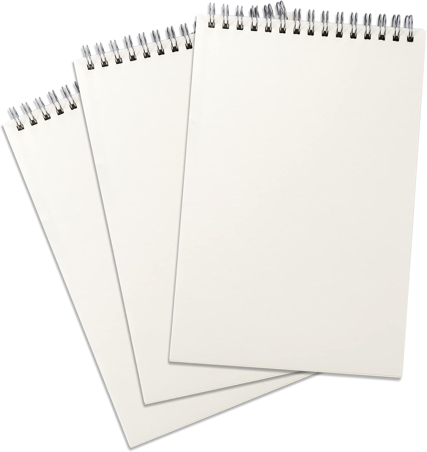 Spiral Notebooks Steno Pads Wirebound Memo Notepads, Moisture Resistant PP Cover, 5.4&#x22; X 8.5&#x22;, 3 Pads/Pack, 68 Sheets/Pad (Blank)