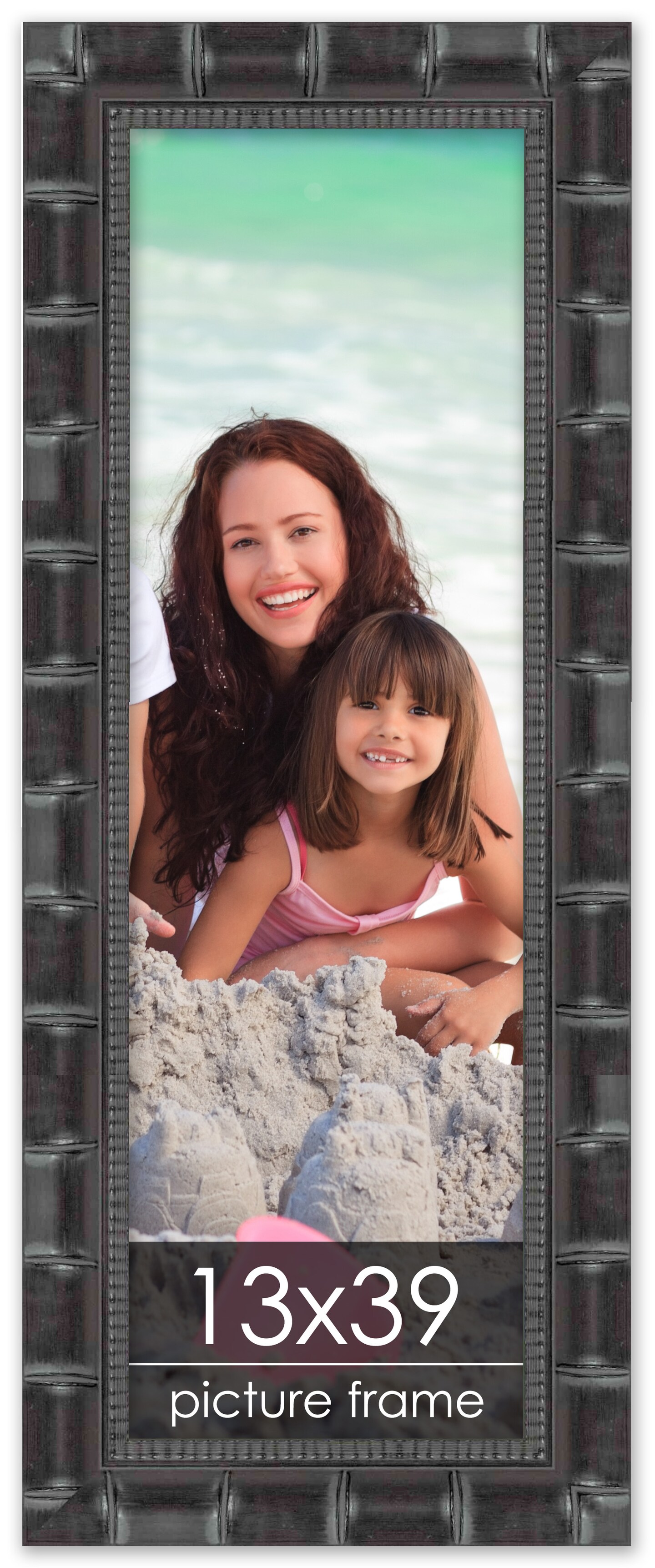 13x39 Wide Bamboo Picture Frame with UV-Resistant Acrylic &#x26; Acid Free Backing, Available in  4 Finishes - Brown, Black, Silver, and Natural