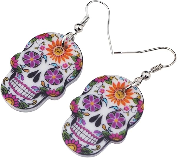 Cute Halloween Sugar Skull Earrings