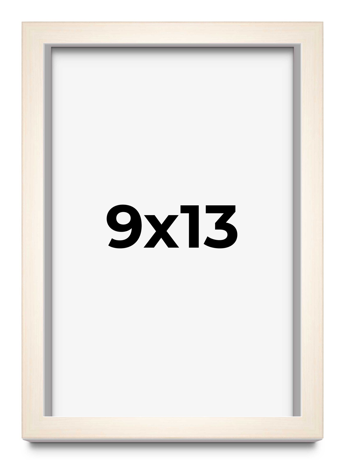 Photo Size Modernist White Picture Frame - UV Acrylic, Foam Board Backing, Hanging Hardware