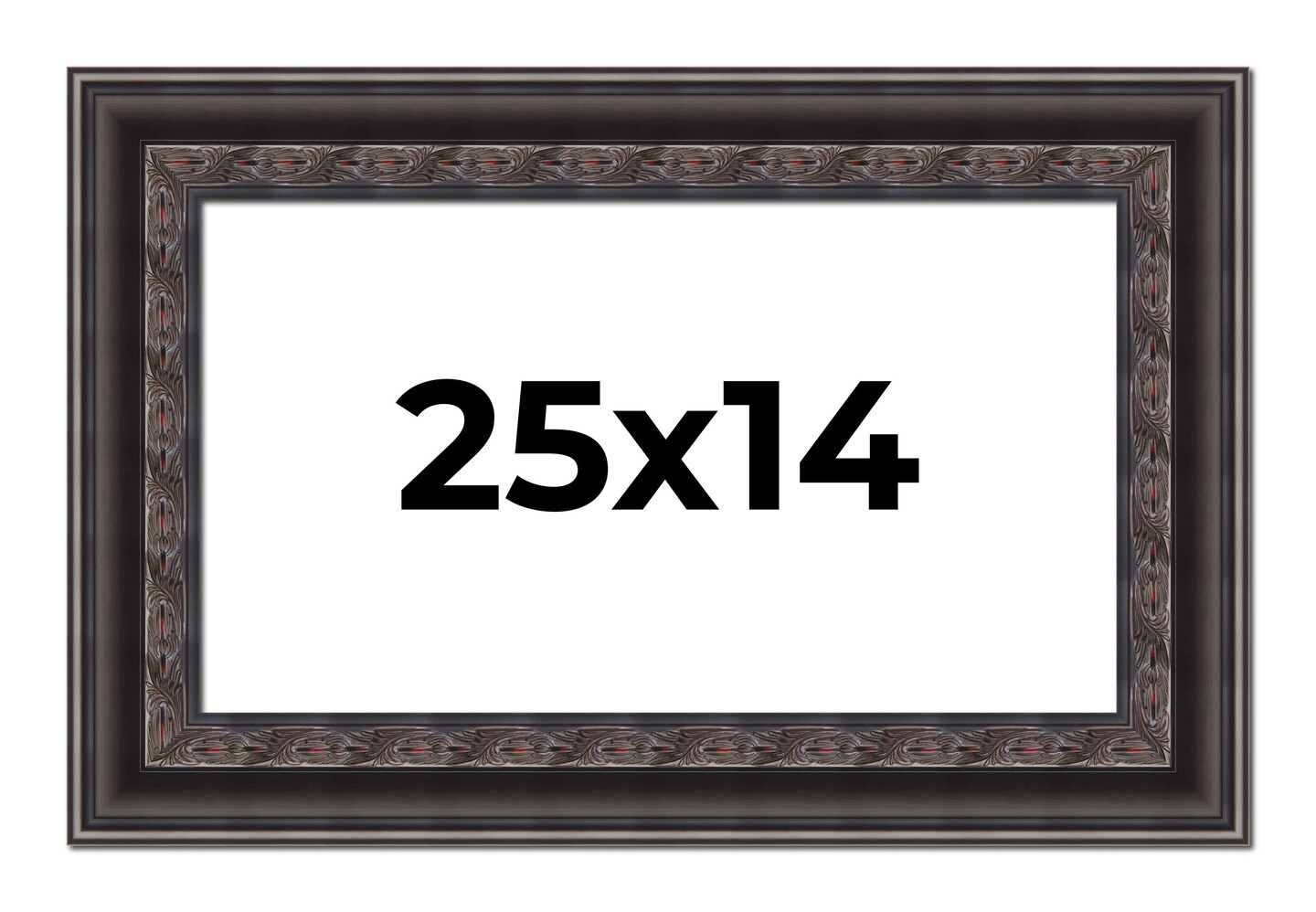 3.5" Wide Ornate Black Picture Frame - UV Acrylic, Backing Board, Hanging Hardware Included