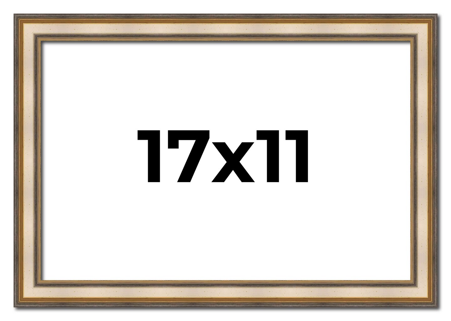 11x17 Refined Picture Frame with UV-Resistant Acrylic &#x26; Acid Free Backing, Available in 5 Finishes - Black, Blue, Gold, Silver, and White