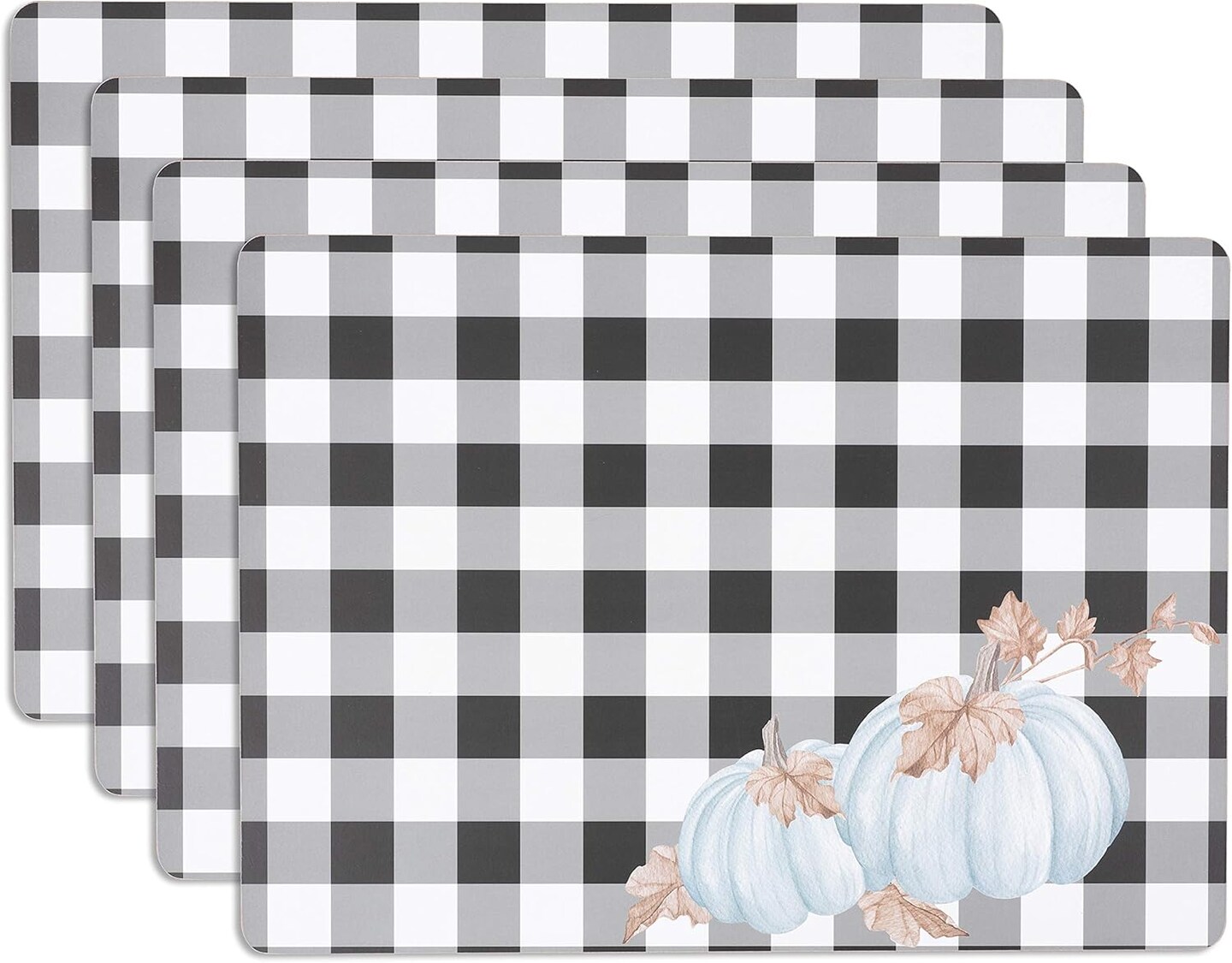 Home Cork Placemats 16 x 12-Inch Set of 4(Buff Check Pumpkin)