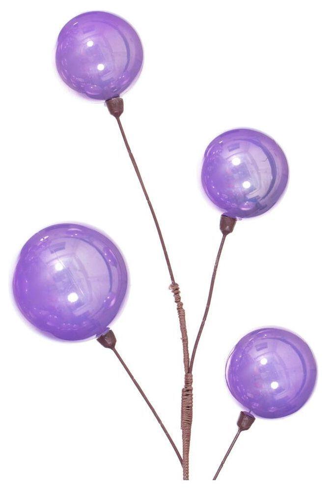 Lavender Pearl Assorted Finish Branch Ball Ornament Garland