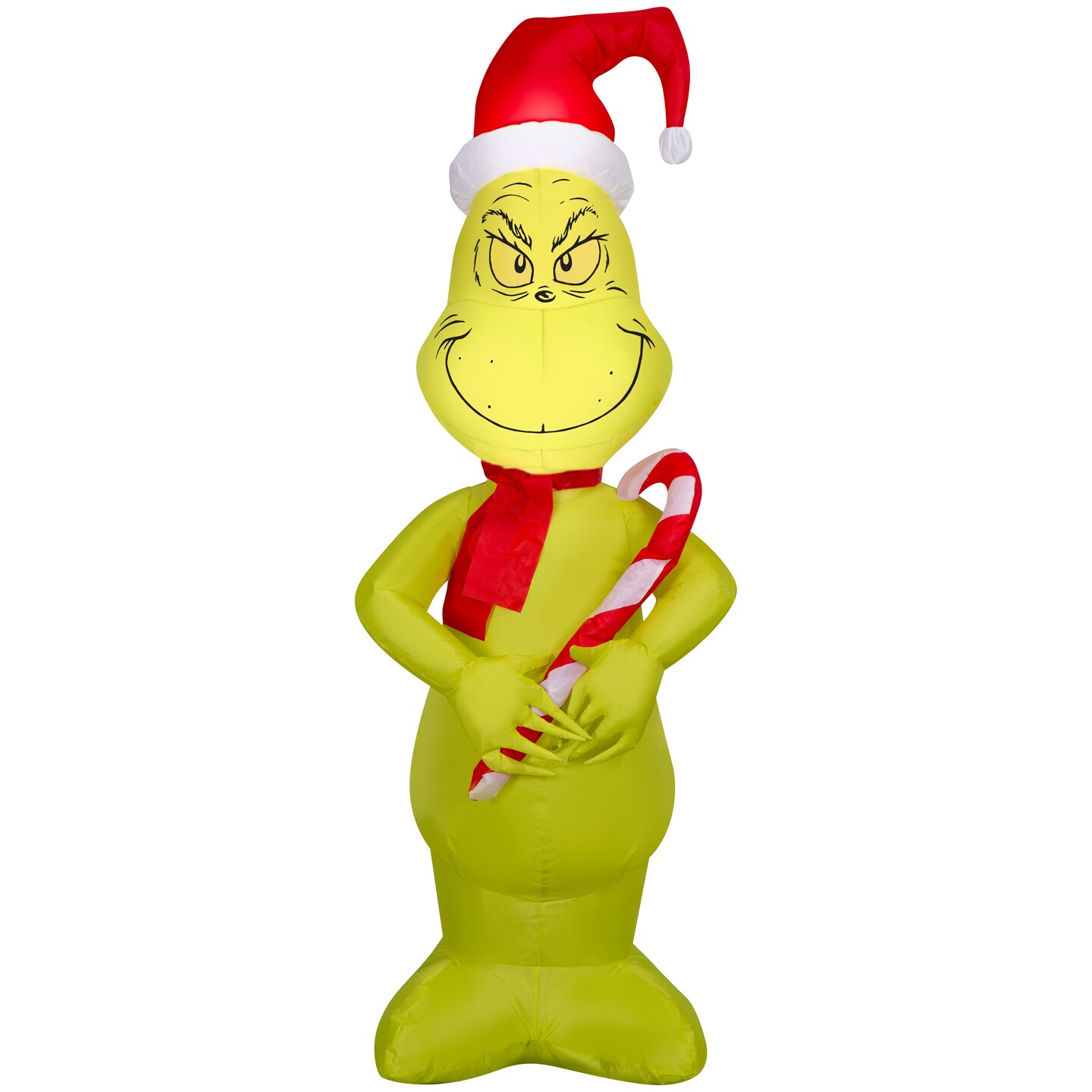 4&#x27; Gemmy Airblown Inflatable Christmas Dr. Seuss Grinch w/ Candy Cane Yard Decoration 119251