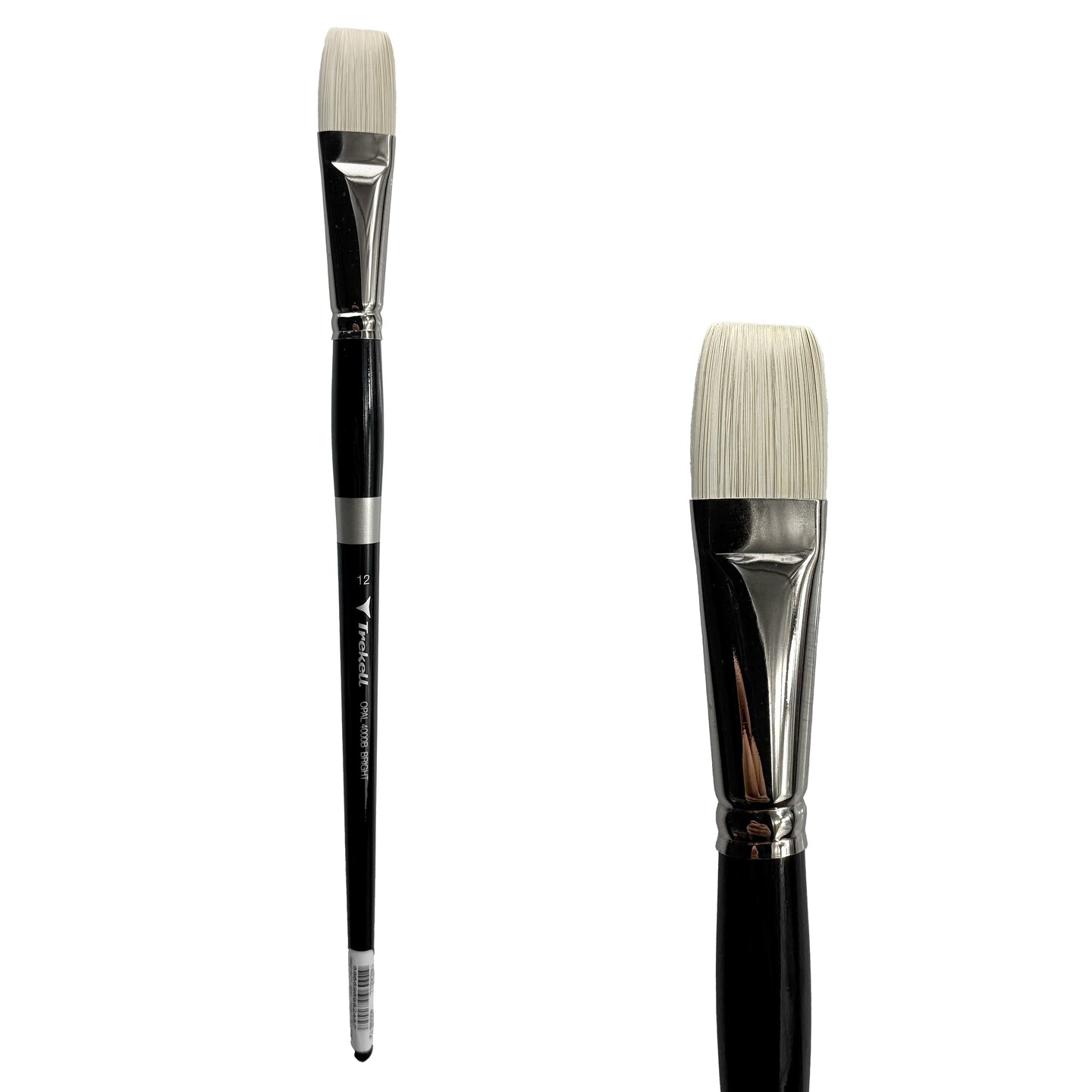 Trekell Opal Synthetic Hog Bristle Long Handle Artist Brush - Size #12 Bright