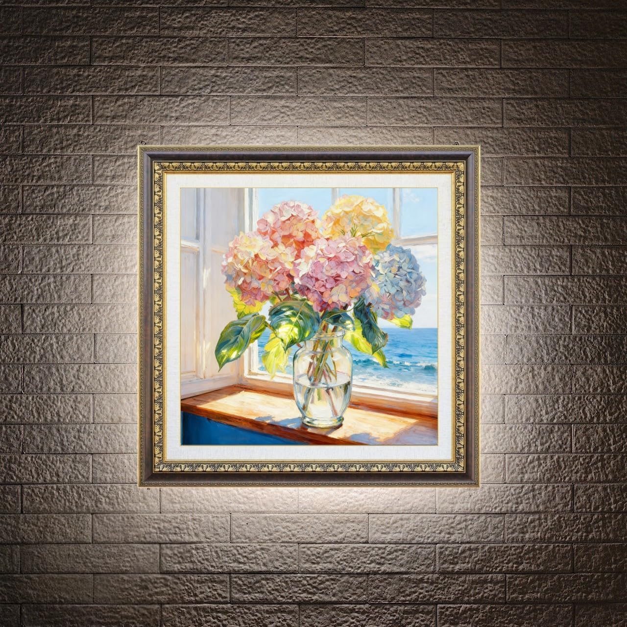 Hydrangea Diamond Art Kits for Adults - 13.8x13.8 Inch 5D Full Drill Diamond Painting - DIY Flower Gem Art Craft - Round Rhinestone Mosaic for Beginners & Home Wall Decor