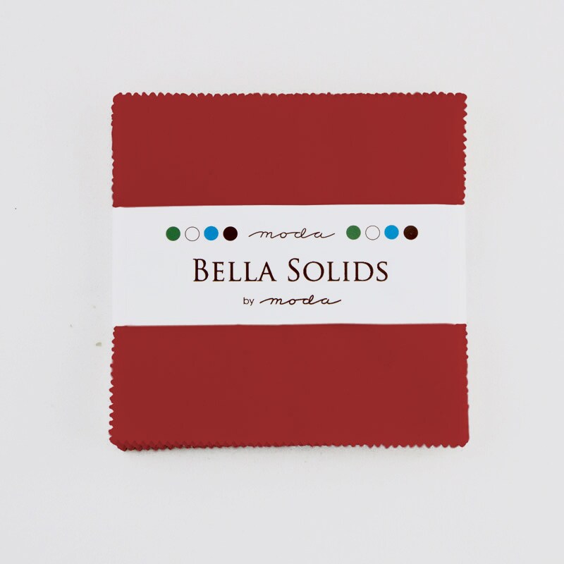 Bella Solids 5" Square Pack (Charm Pack) in Red by Moda for Moda (9900PP 16)