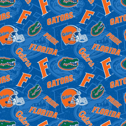 Licensed NCAA University of Florida Tone on Tone FL-1178 Cotton Fabric by the Yard