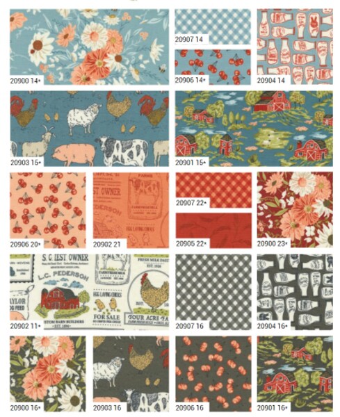 Farmstead Fat Quarter Bundle by Stacy Iest Hsu for Moda (20900AB)