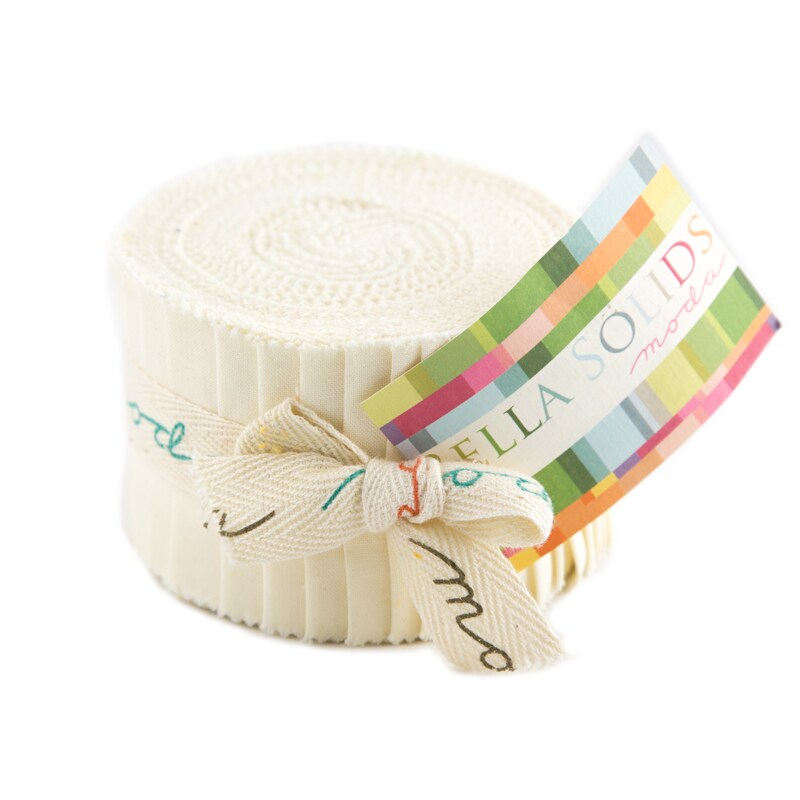 Bella Solids 2.5" Strip Junior Roll (Junior Jelly Roll) in Ivory by Moda for Moda (9900JJR 60)