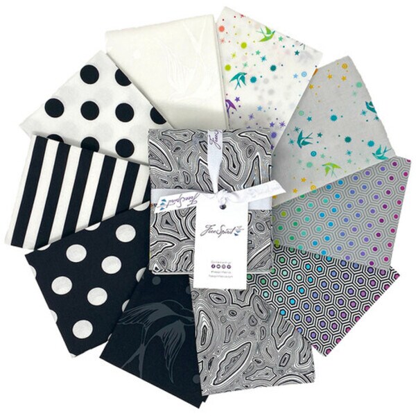 True Colors Fat Quarter Bundle in Graphite by Tula Pink for Free Spirit (FB4FQTP.GRAPHITE)