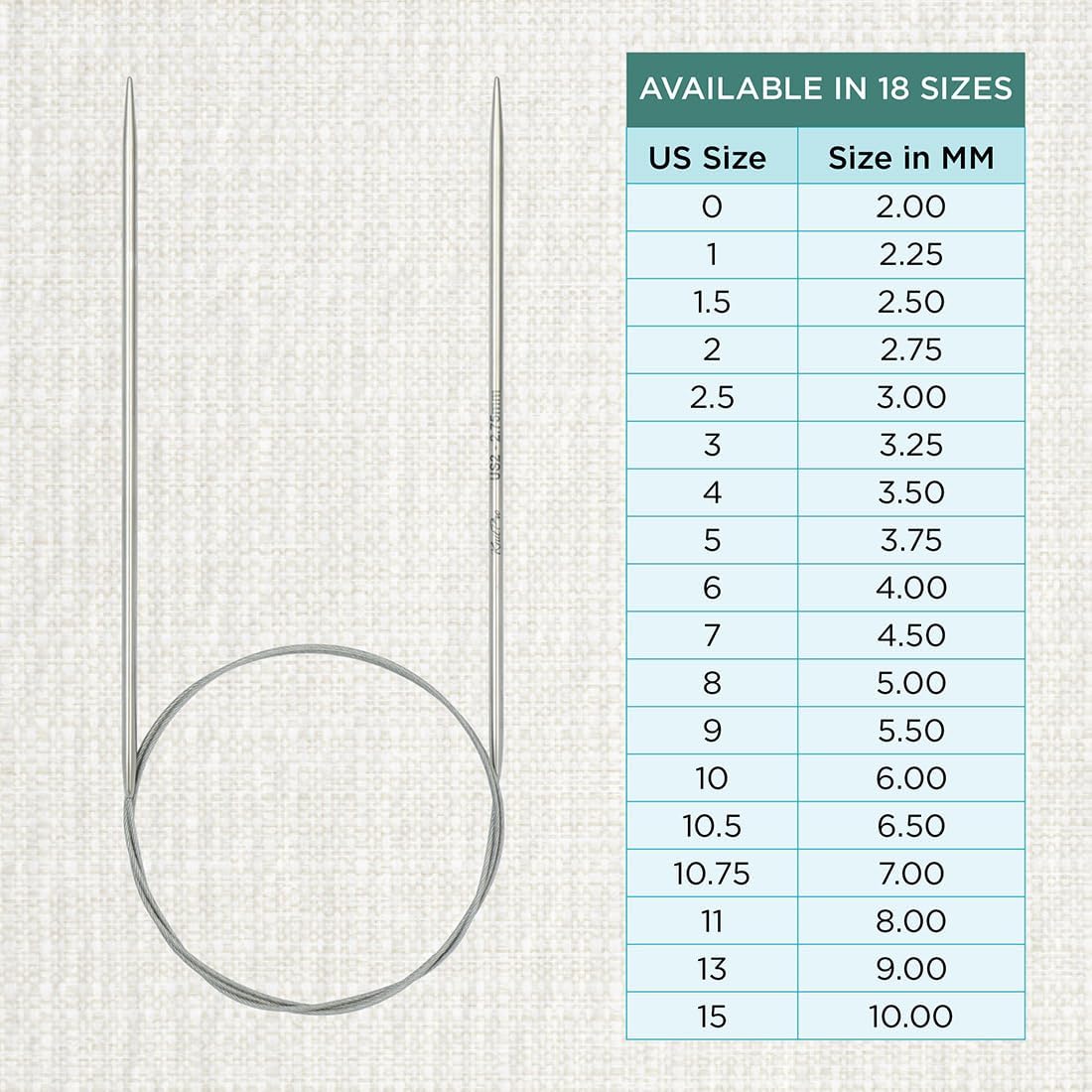 KnitPro Stelo Lace Fixed Circular Knitting Needles 16" (40cm) Size 0 - 15