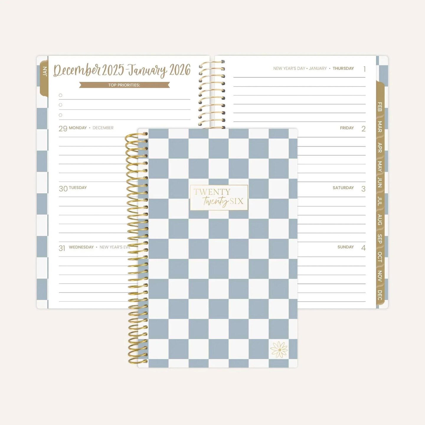 bloom daily planners 2026 Soft Cover Weekly & Monthly Planner, 4" x 6", Checkered