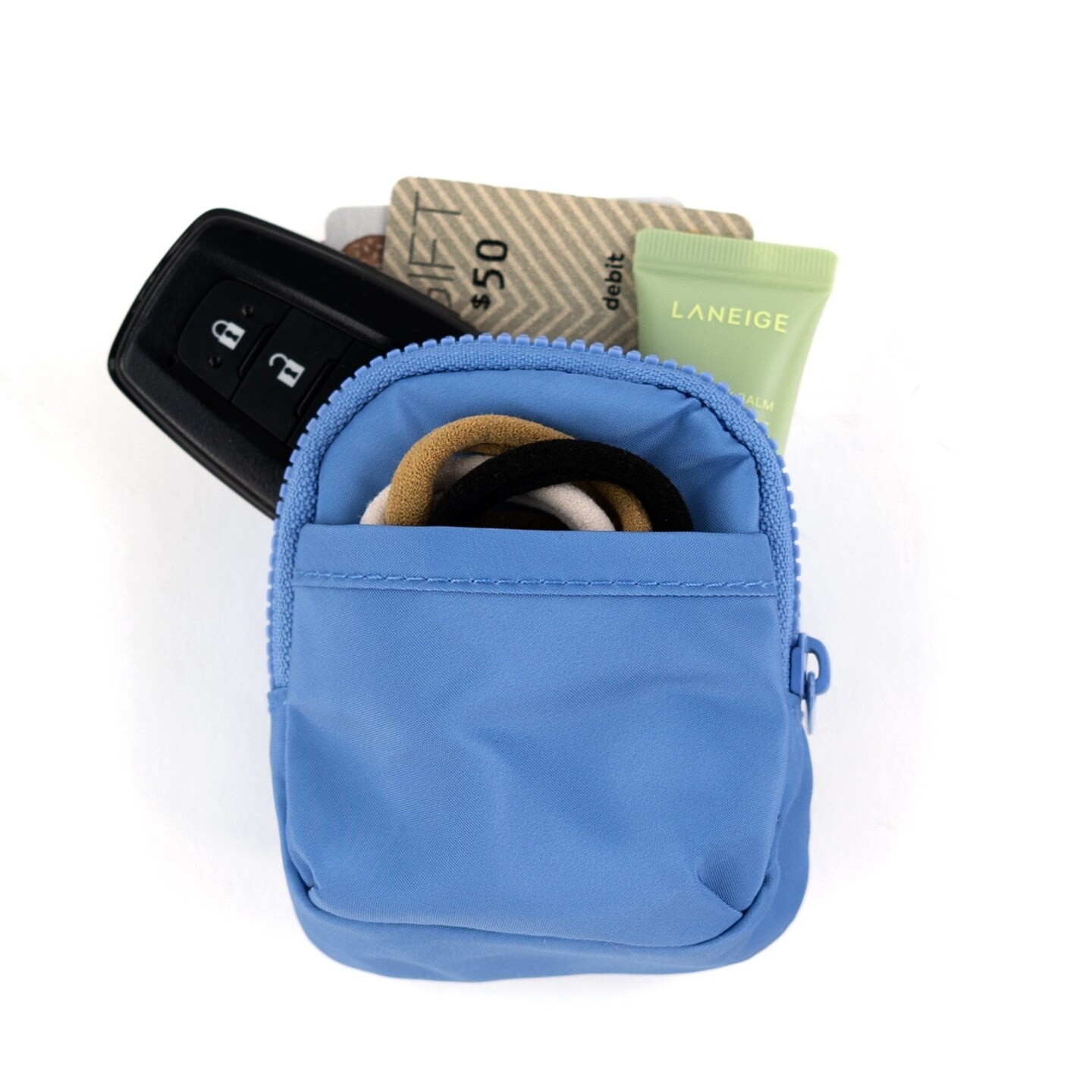 packlab Micro Nano Backpack Keychain - Blue Mini Backpack Coin Purse for Cards, Lip Balm & Essentials