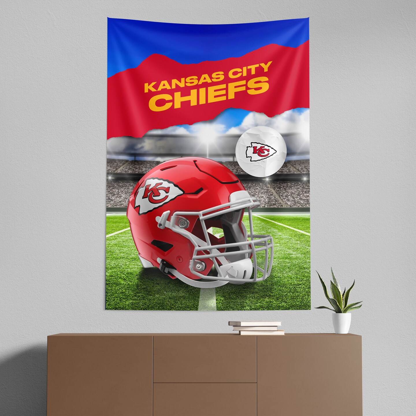 Kansas City Chiefs NFL Midfield Wall Hanging Tapestry 40 x 57 inches