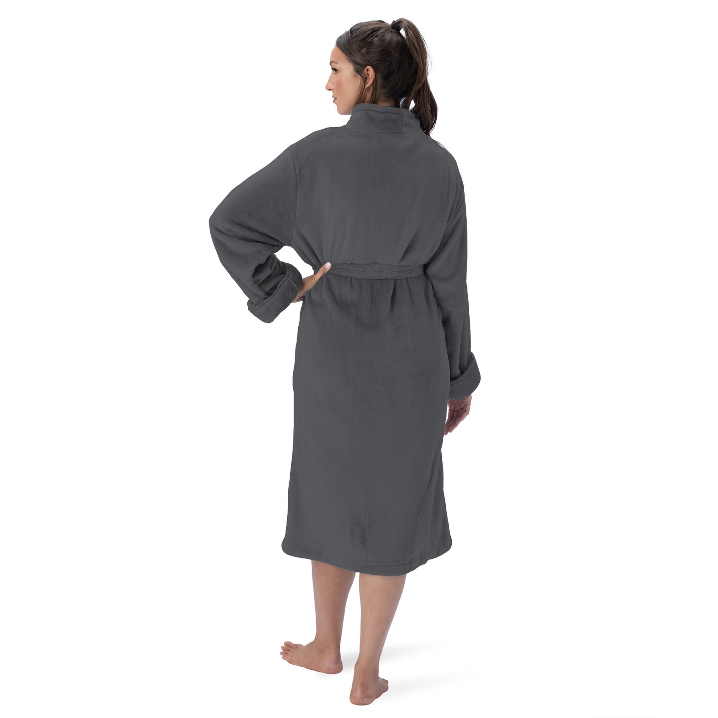 Northwest Unisex Jet Black Silk Touch S/M Bathrobe 23&#xD7;41 Inches
