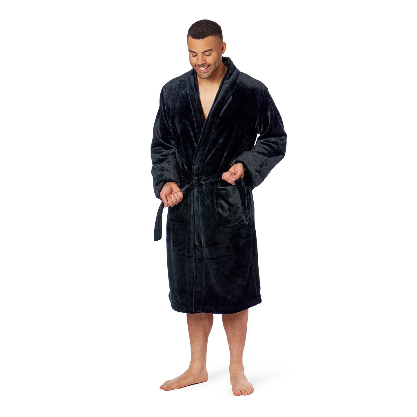 Northwest Silk Touch L/XL Bath Robe Jet Black 26&#xD7;47 Inches