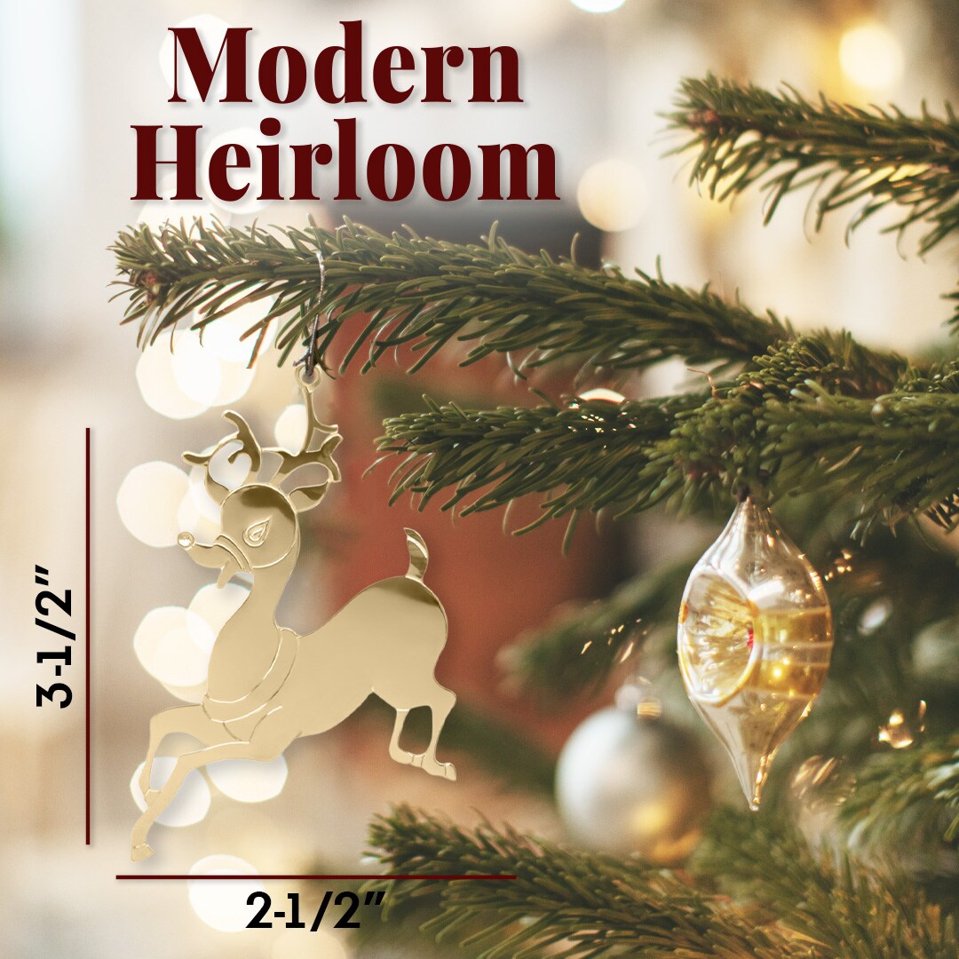 Gloria Duchin Goldtone Reindeer Christmas Ornament